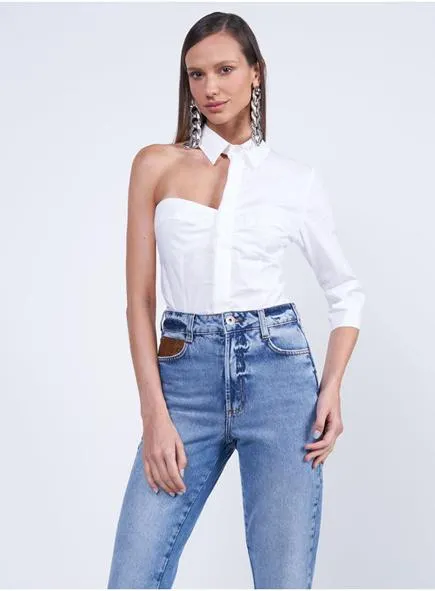 Body Assimétrico Gola Colarinho