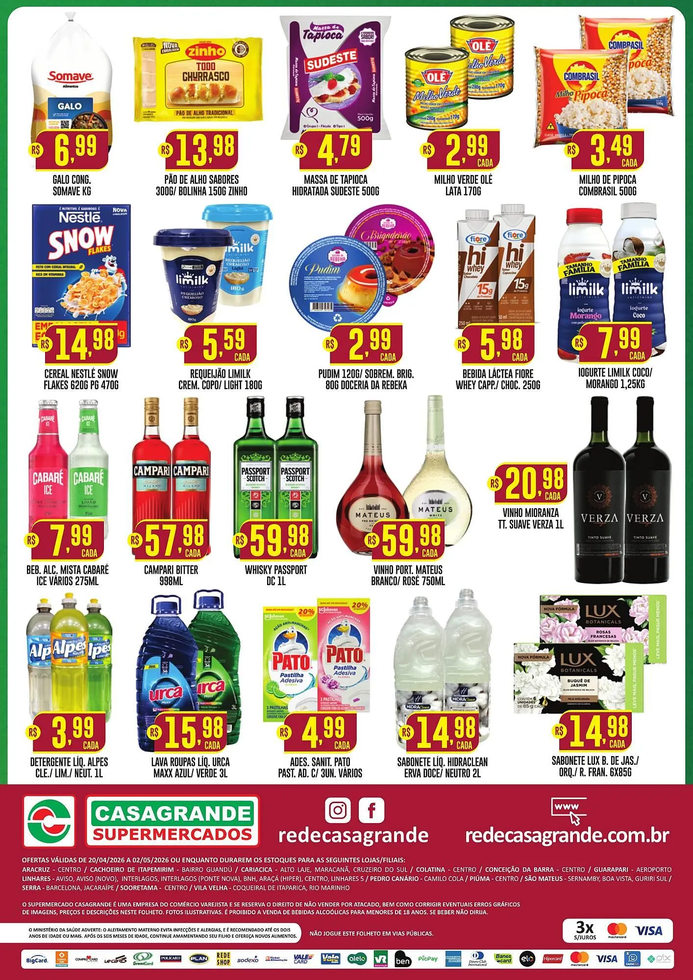 Encarte de Catálogo Casagrande Supermercados 20 de abril até 2 de maio 2026 - Pagina 2