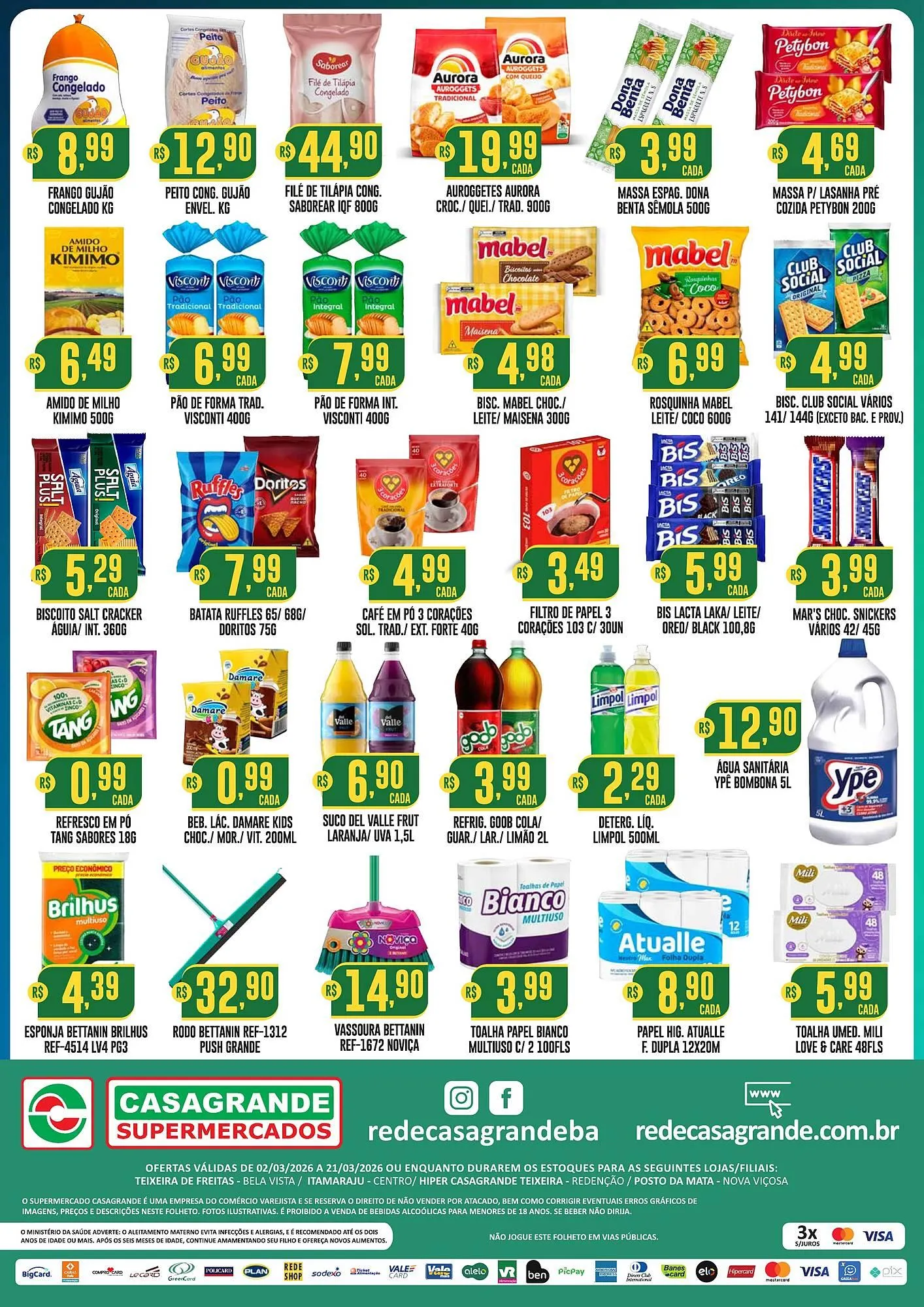 Encarte de Catálogo Casagrande Supermercados 3 de março até 21 de março 2026 - Pagina 2