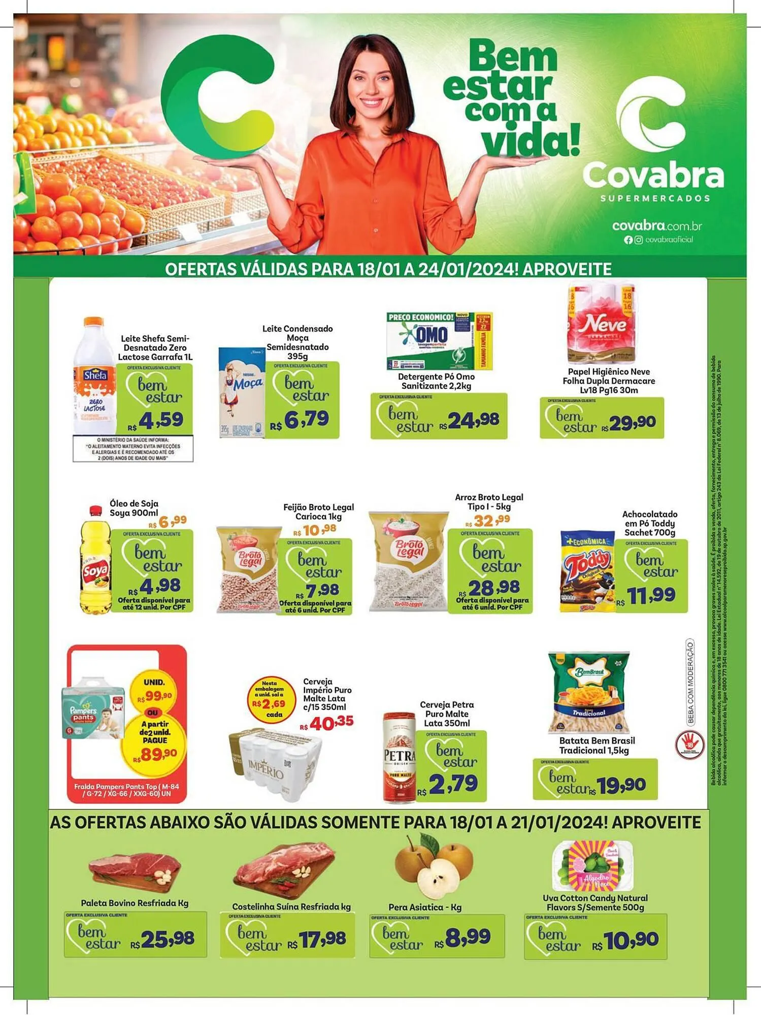 Encarte de Catálogo Covabra Supermercados 19 de janeiro até 24 de janeiro 2024 - Pagina 1