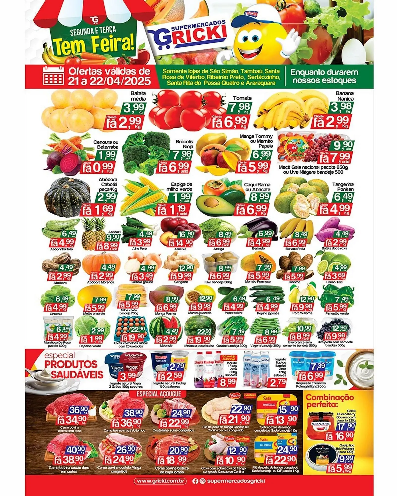 Encarte de Catálogo Supermercados Gricki 21 de abril até 22 de abril 2025 - Pagina 1