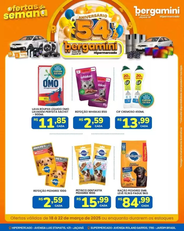 Encarte de Encarte Supermercado Bergamini 18 de março até 22 de março 2025 - Pagina 1