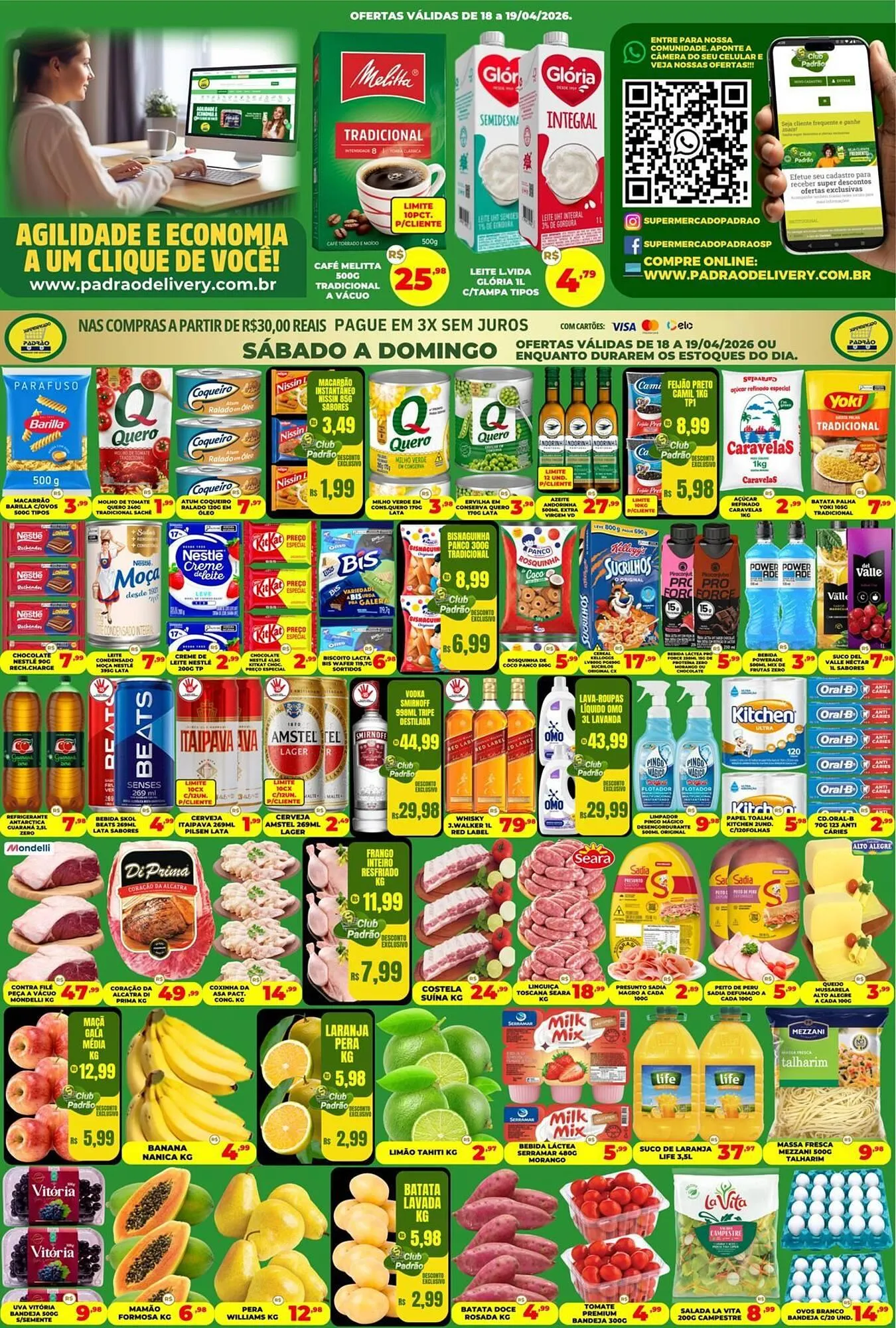 Encarte de Folheto Supermercado Padrão 18 de abril até 19 de abril 2026 - Pagina 1