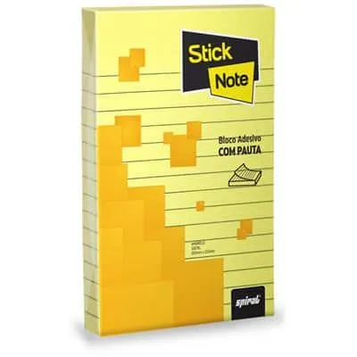 Bloco Adesivo 101x152 pautado amarelo 100fls Stick Note PT 1 UN