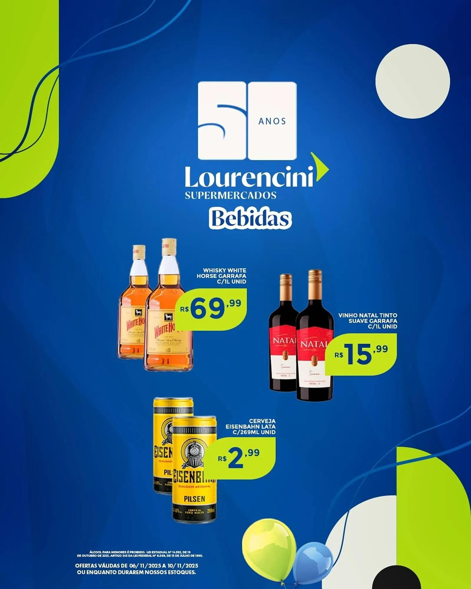 Encarte de Catálogo Lourencini Supermercados 6 de novembro até 10 de novembro 2025 - Pagina 1