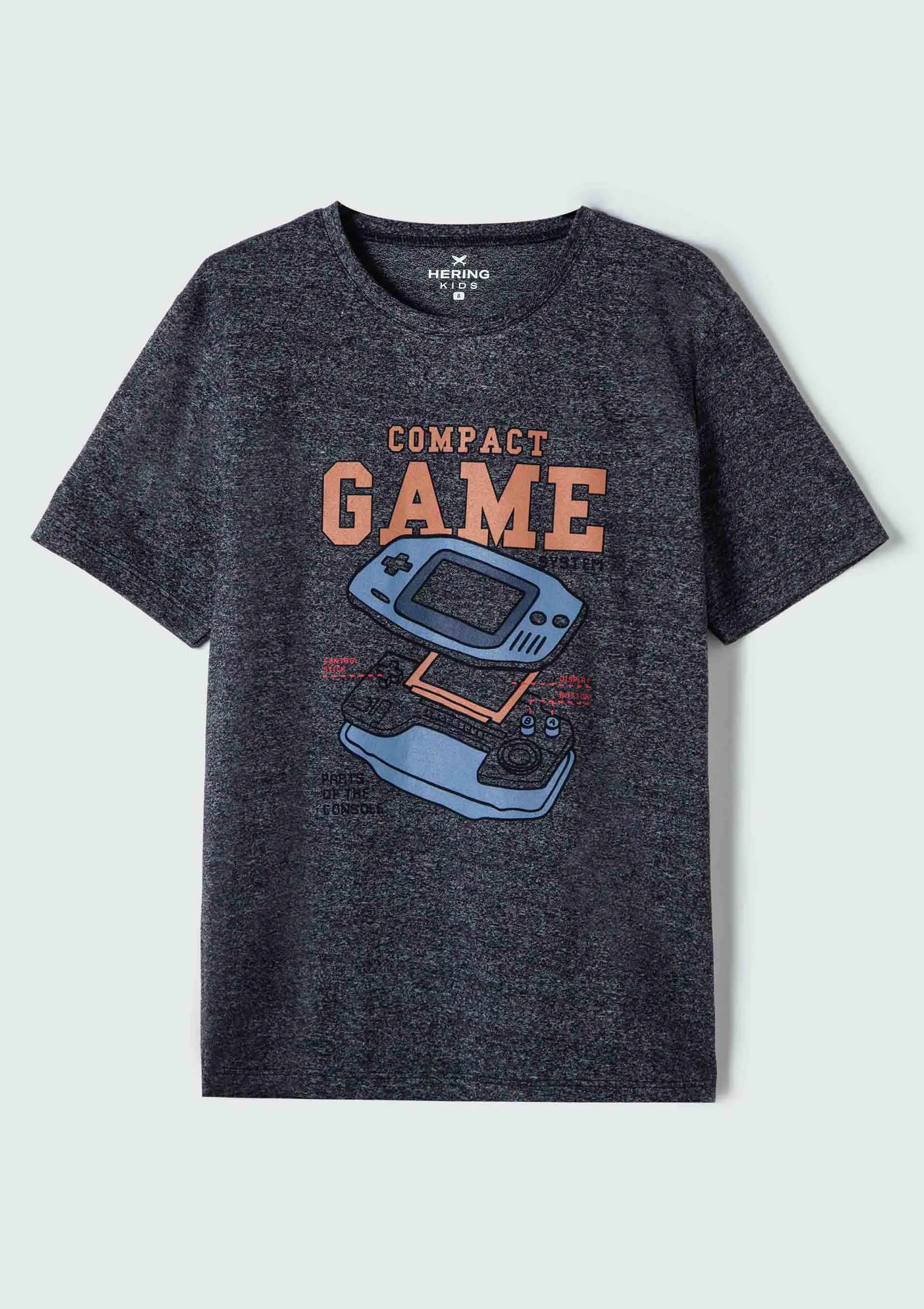 Camiseta Infantil Menino Manga Curta Tradicional Com Estampa Hering Kids - Cinza