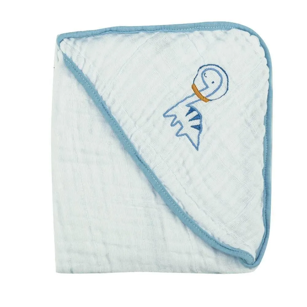 Toalha Com Capuz De Canto Soft 80X80cm Havan Baby - Dino Azul