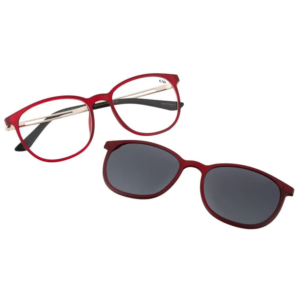 Armação para Óculos de Grau Feminino Chilli Beans Multi Polarizada Vinho 0187 - LV.MU.0187.0017 M