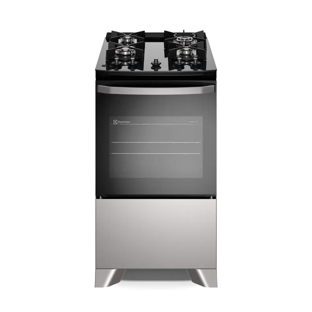 Fogão 4 bocas Electrolux Cinza Efficient Mesa Vidro, Tripla Chama e PerfectCook (FE4GG)