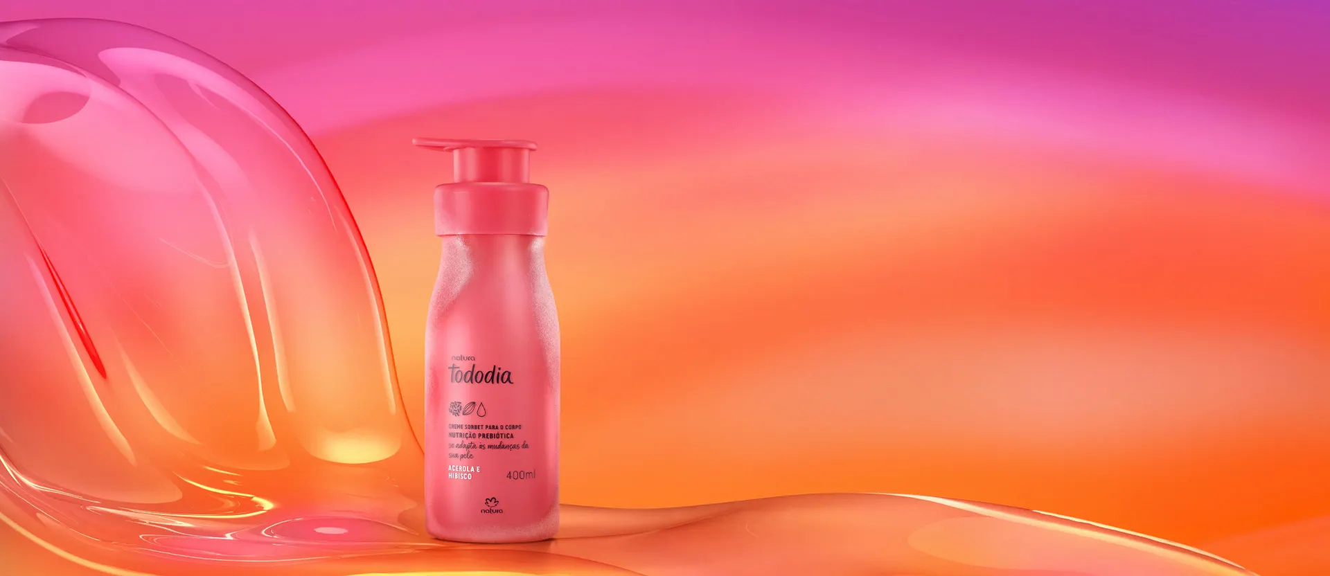 Creme Sorbet Desodorante Nutritivo para o Corpo Tododia Acerola e Hibisco