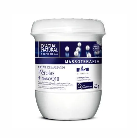 Creme Para Massagem D 'agua Natural Pérolas Q10 650g