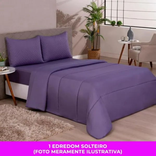 Edredom Solteiro Microfibra Colors Roxo Marroquino Vestcasa