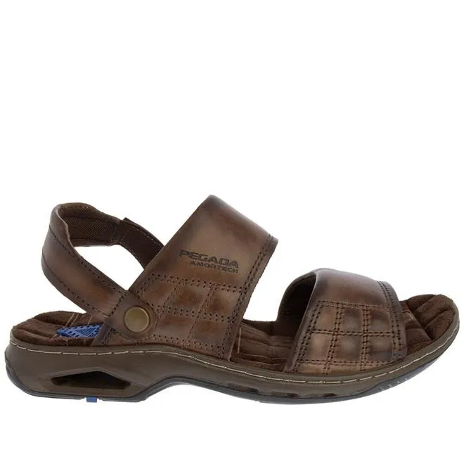 Sandália Pegada Anilina Amortech Couro Marrom