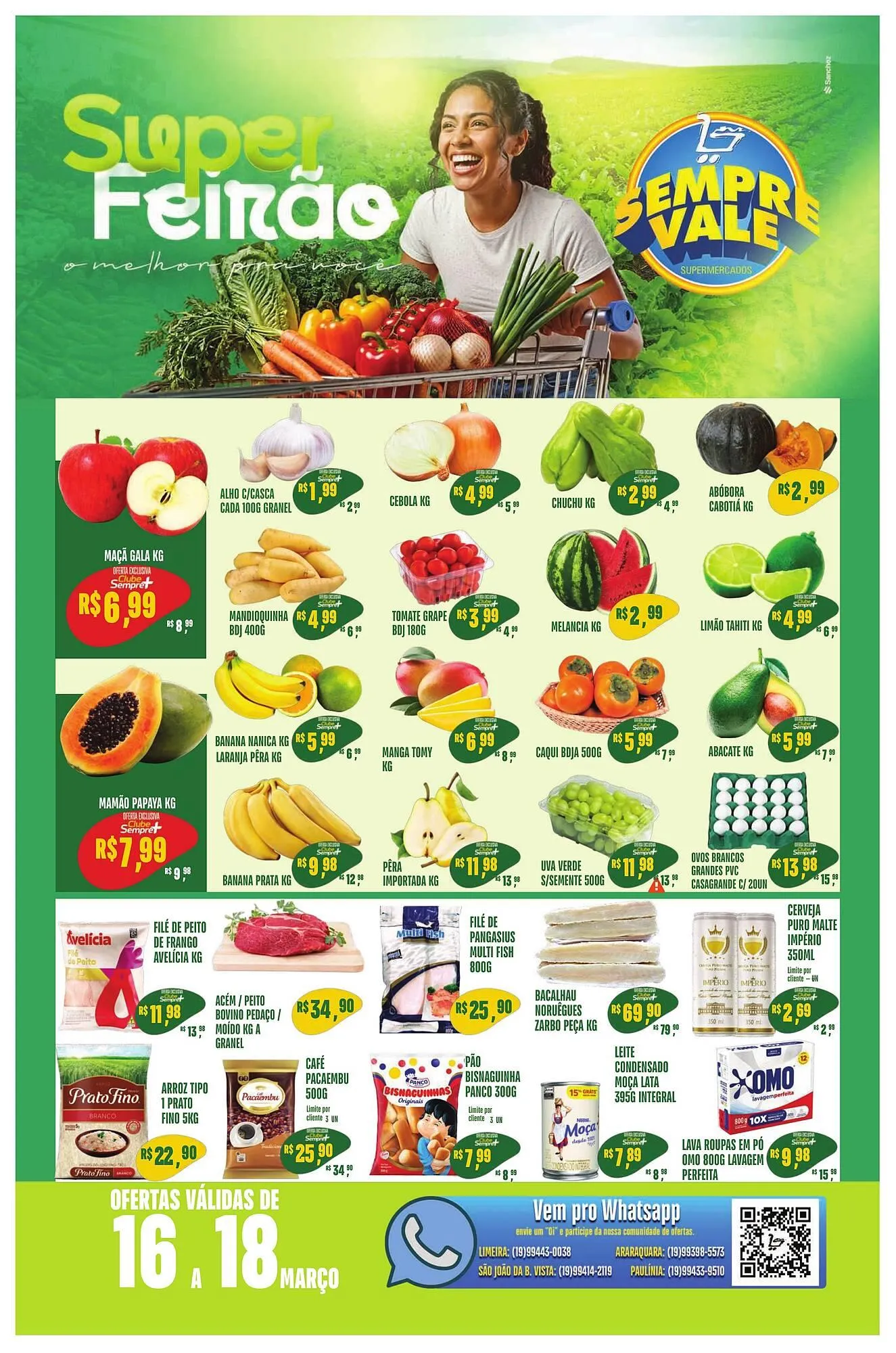 Encarte de Catálogo Sempre Vale Supermercados 16 de março até 18 de março 2026 - Pagina 1