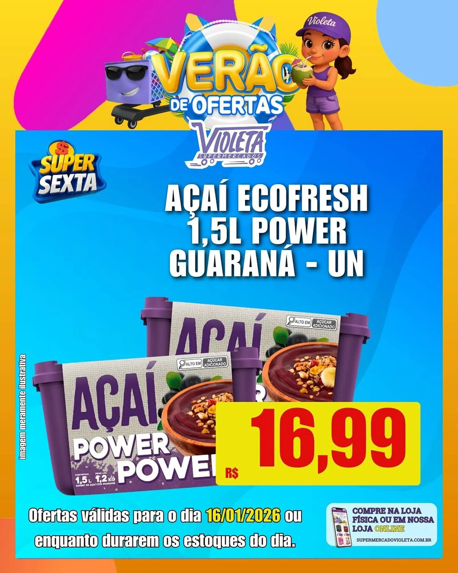 Encarte de Catálogo Violeta Supermercados 15 de janeiro até 16 de janeiro 2026 - Pagina 1