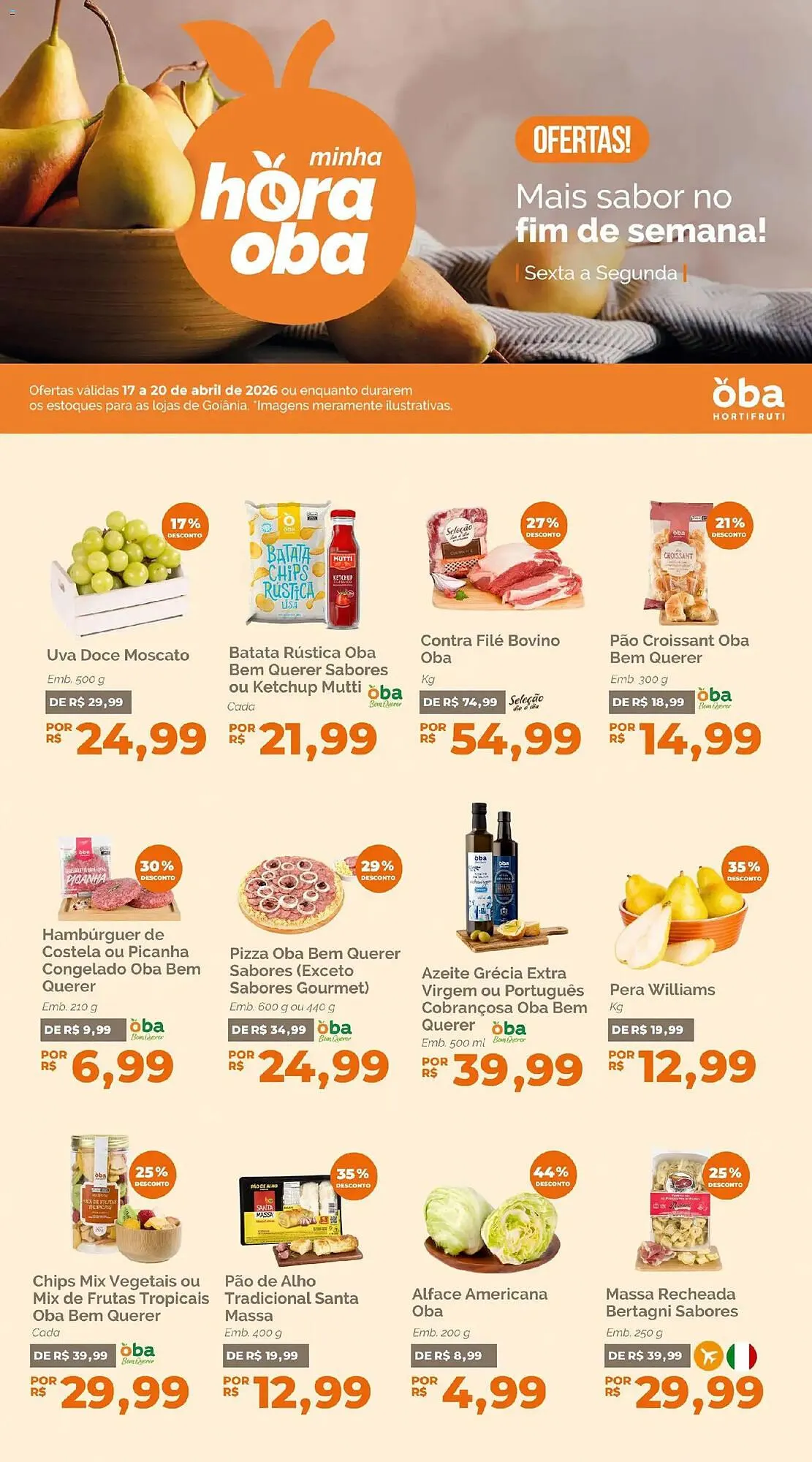 Encarte de Folheto Oba Hortifruti 17 de abril até 20 de abril 2026 - Pagina 1