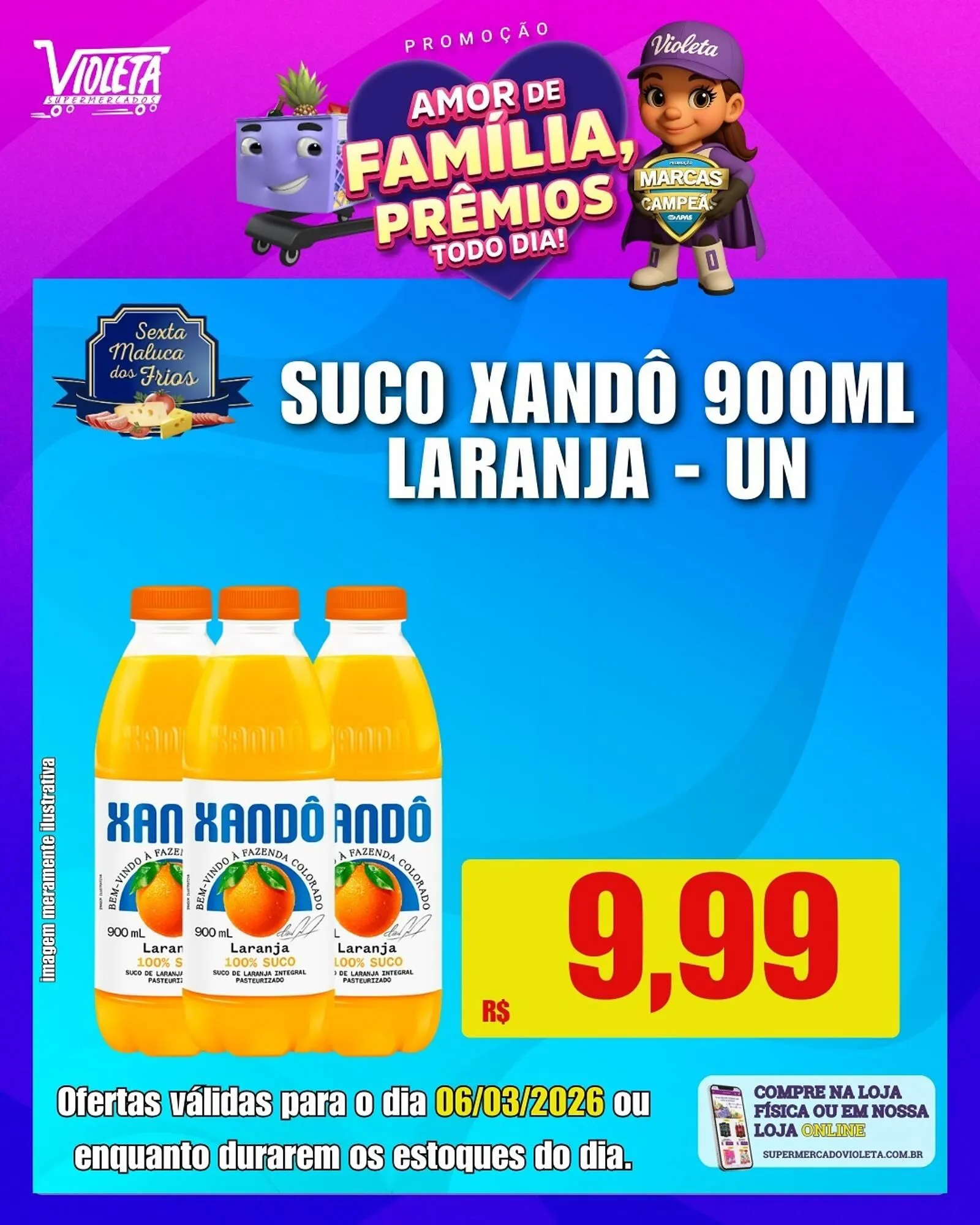 Encarte de Catálogo Violeta Supermercados 6 de março até 6 de março 2026 - Pagina 1