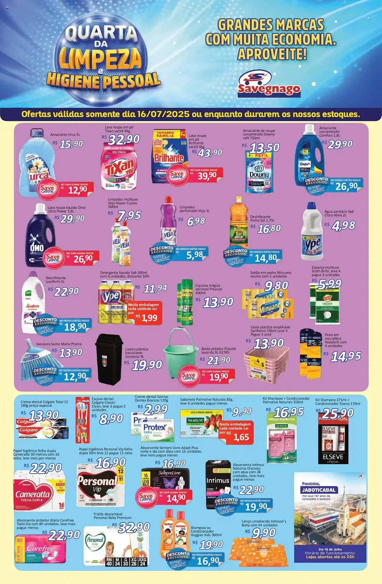 Encarte de Catálogo Supermercados Savegnago 16 de julho até 17 de julho 2025 - Pagina 1