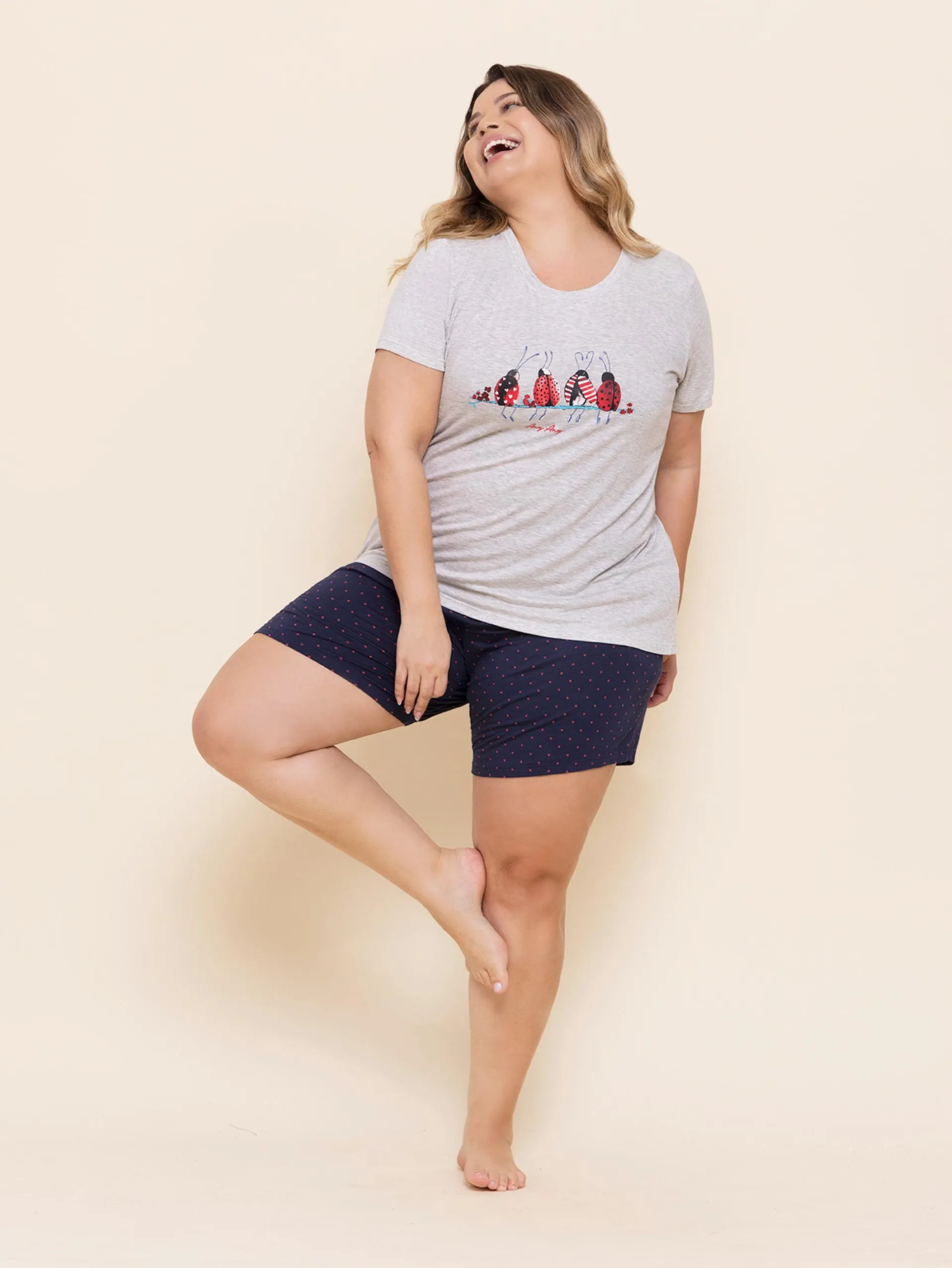 Short Doll Plus Size Manga Curta Francis