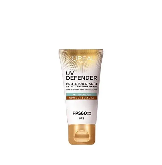 Protetor Solar Facial L'Oréal Paris UV Defender Fps60 Cor Escura 40gr