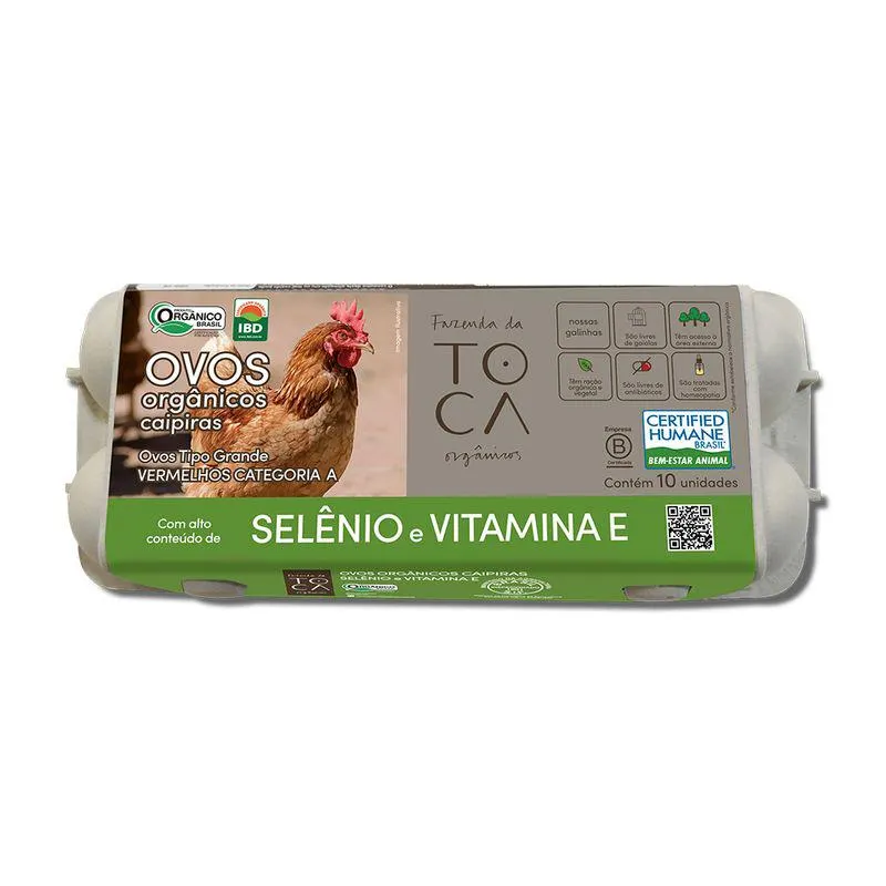 Ovo Vermelho Orgânico Fazenda Toca Com 10 Com Selênio