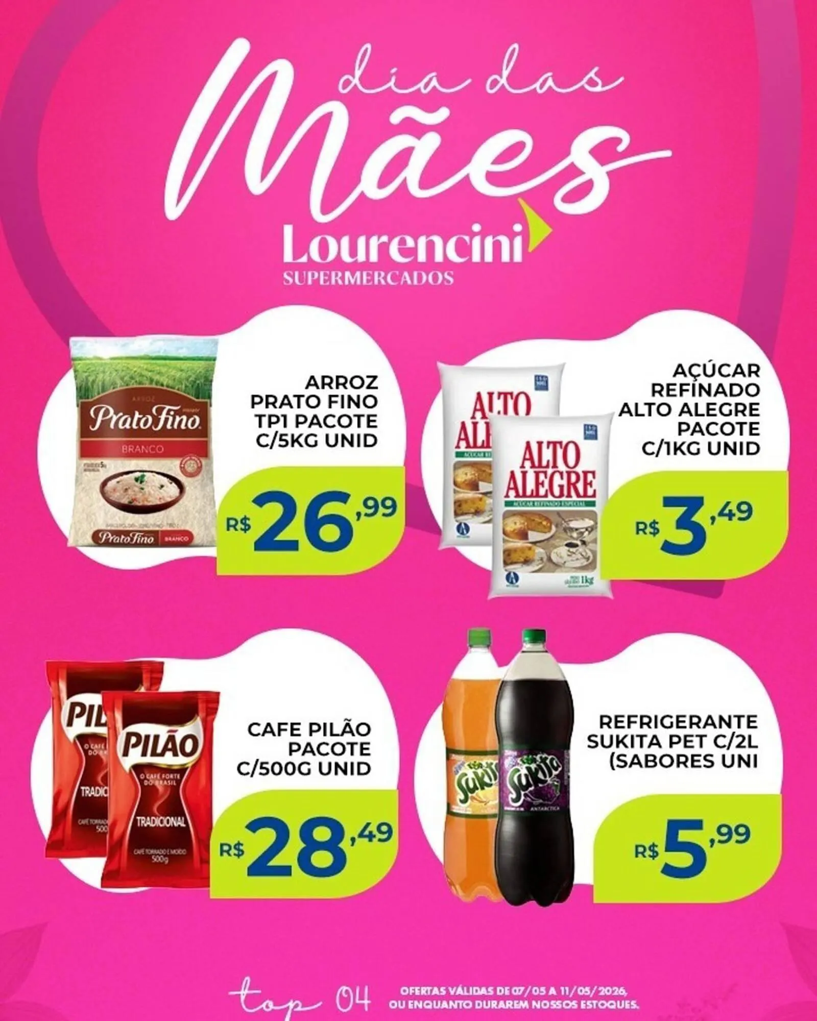 Encarte de Catálogo Lourencini Supermercados 7 de maio até 11 de maio 2026 - Pagina 1