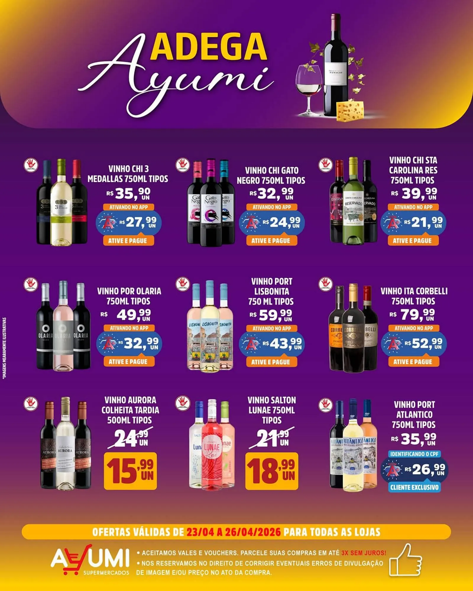 Encarte de Folheto Ayumi Supermercados 24 de abril até 26 de abril 2026 - Pagina 1