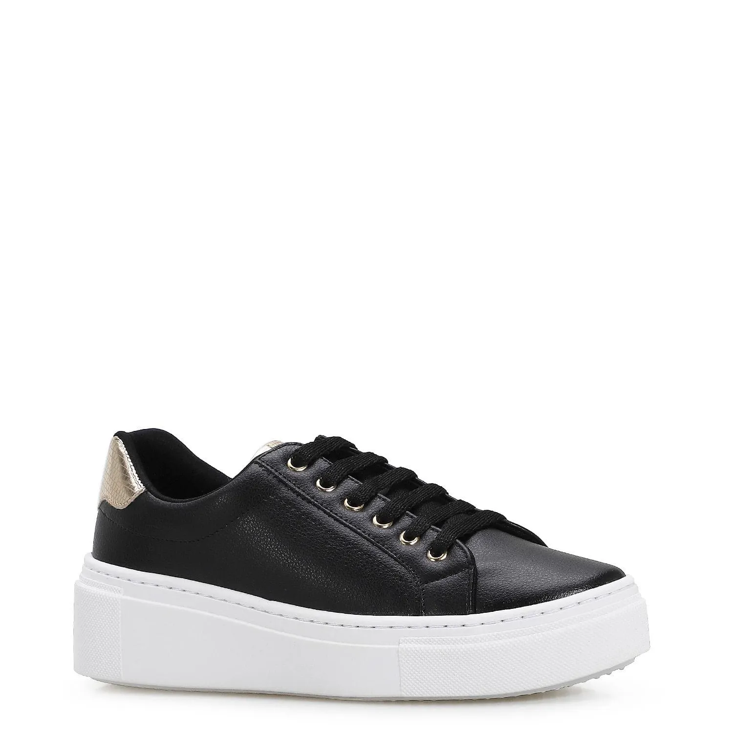 Tênis Flatform Alt Preto/Ouro