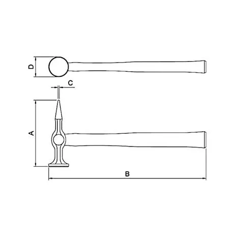 Martelo Funileiro Pena Cruzada com Cabo de Madeira 40472/000 TRAMONTINA