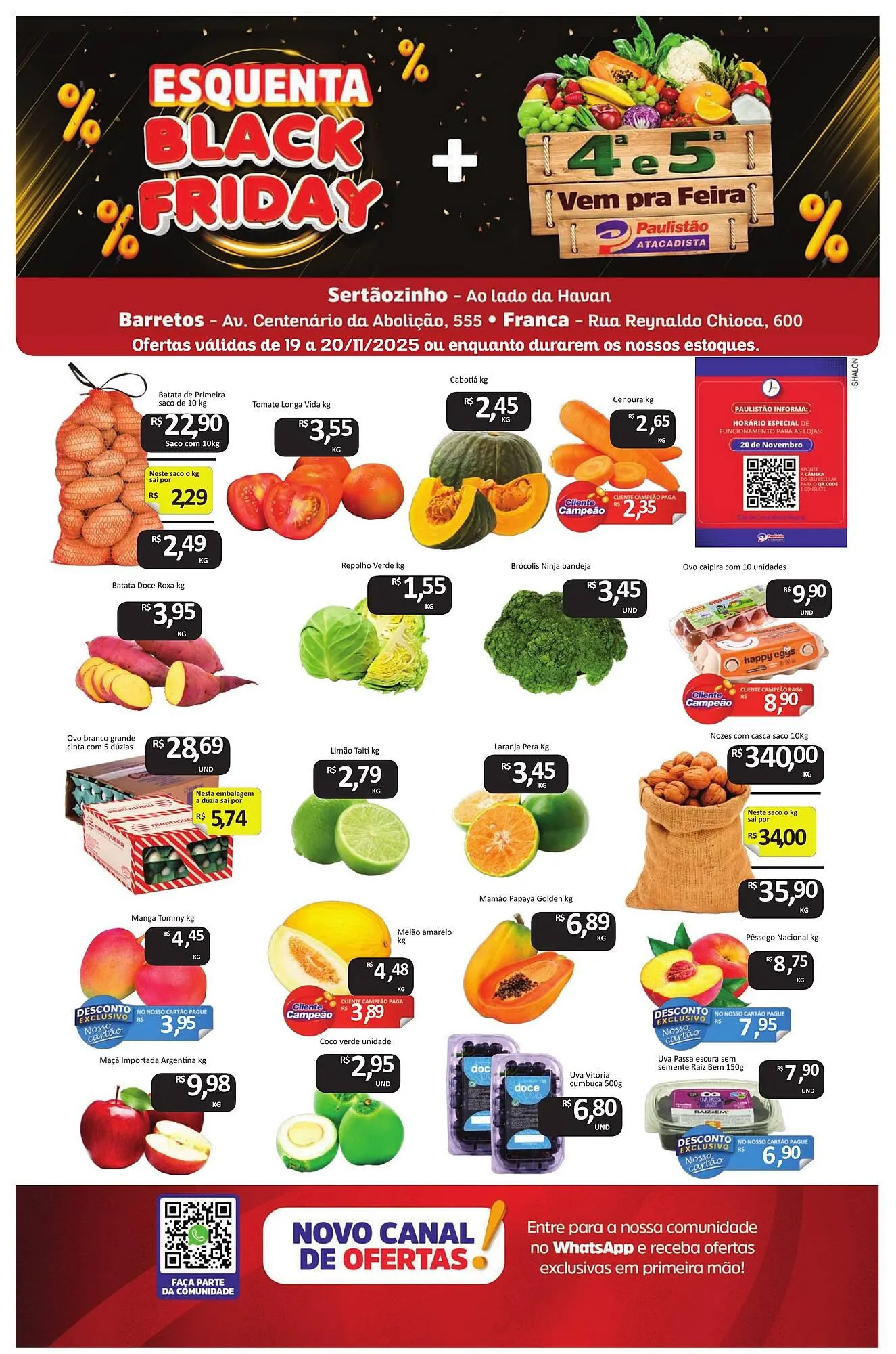 Encarte de Catálogo Paulistão Supermercados 19 de novembro até 20 de novembro 2025 - Pagina 1