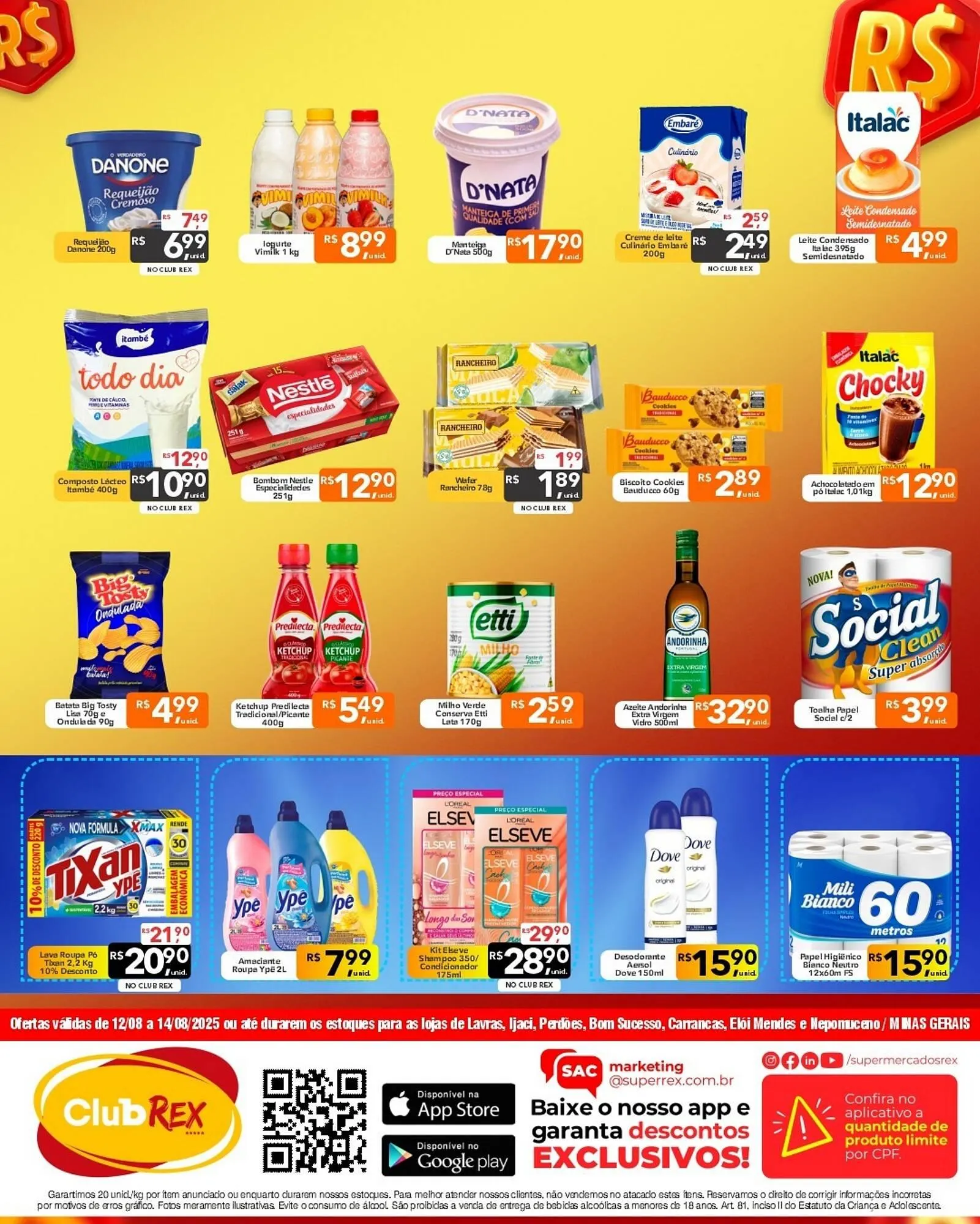 Encarte de Catálogo Supermercados Rex 11 de agosto até 14 de agosto 2025 - Pagina 2