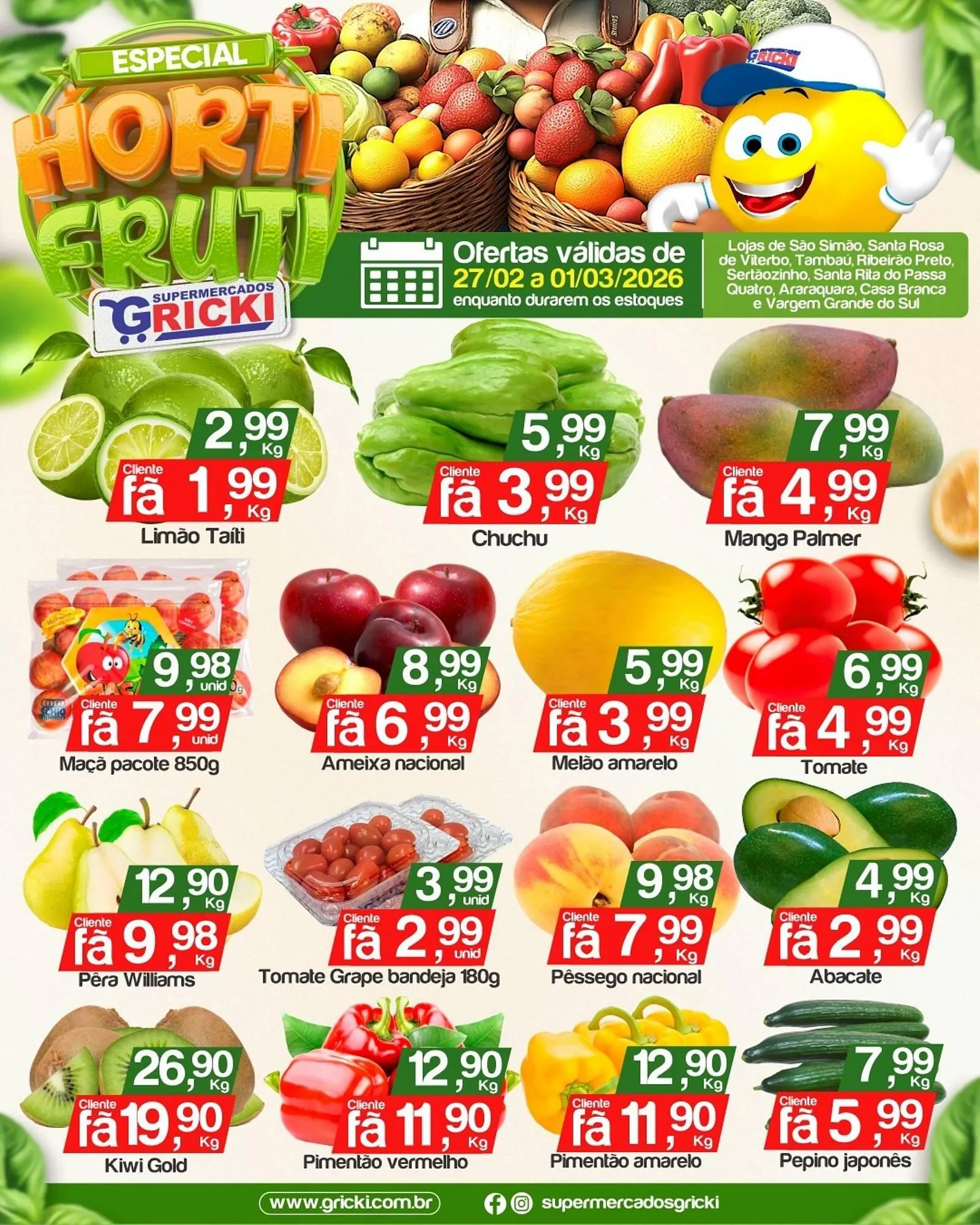 Encarte de Catálogo Supermercados Gricki 27 de fevereiro até 1 de março 2026 - Pagina 1
