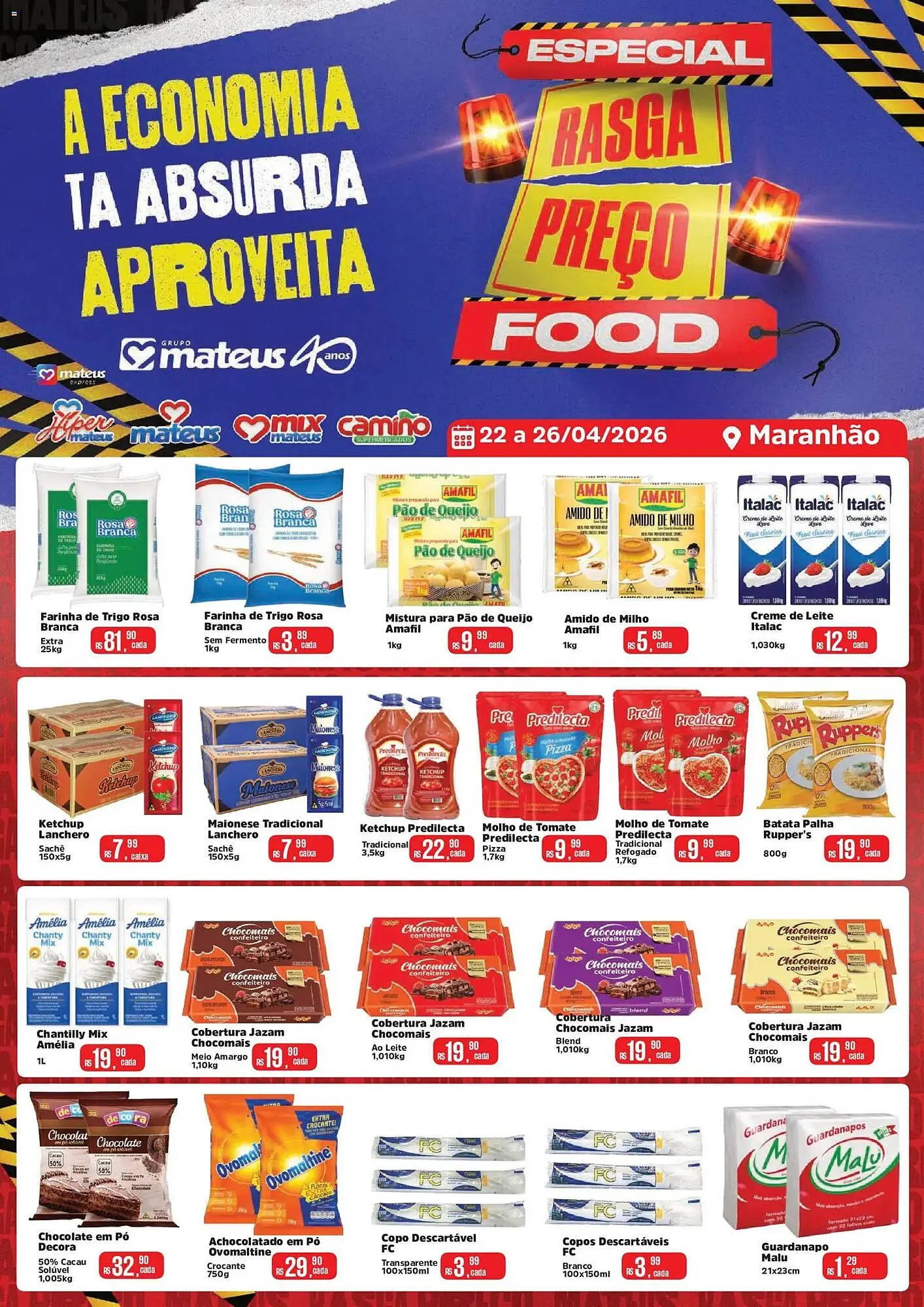 Encarte de Catálogo Supermercados Mateus 22 de abril até 26 de abril 2026 - Pagina 1