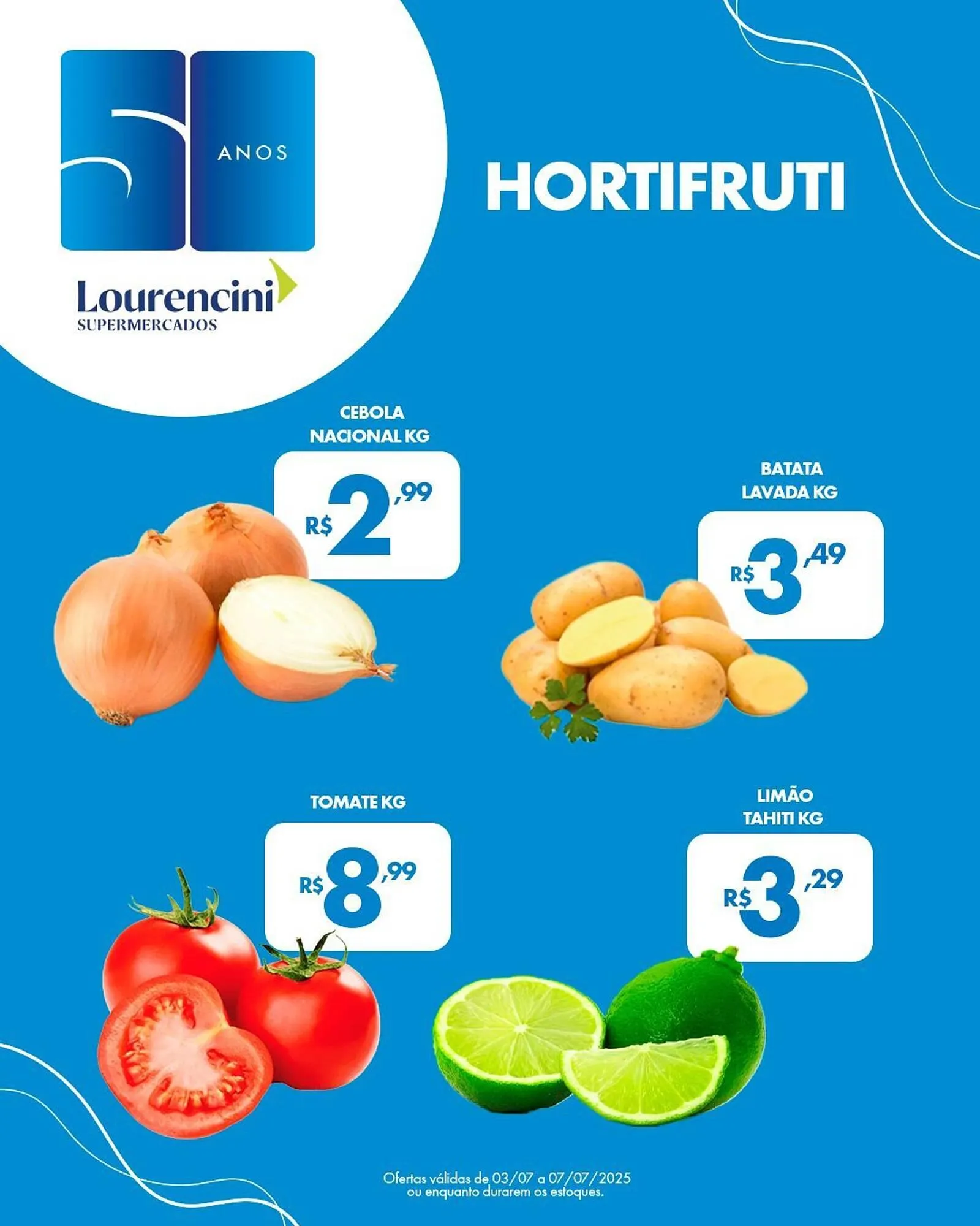 Encarte de Catálogo Lourencini Supermercados 4 de julho até 7 de julho 2025 - Pagina 1