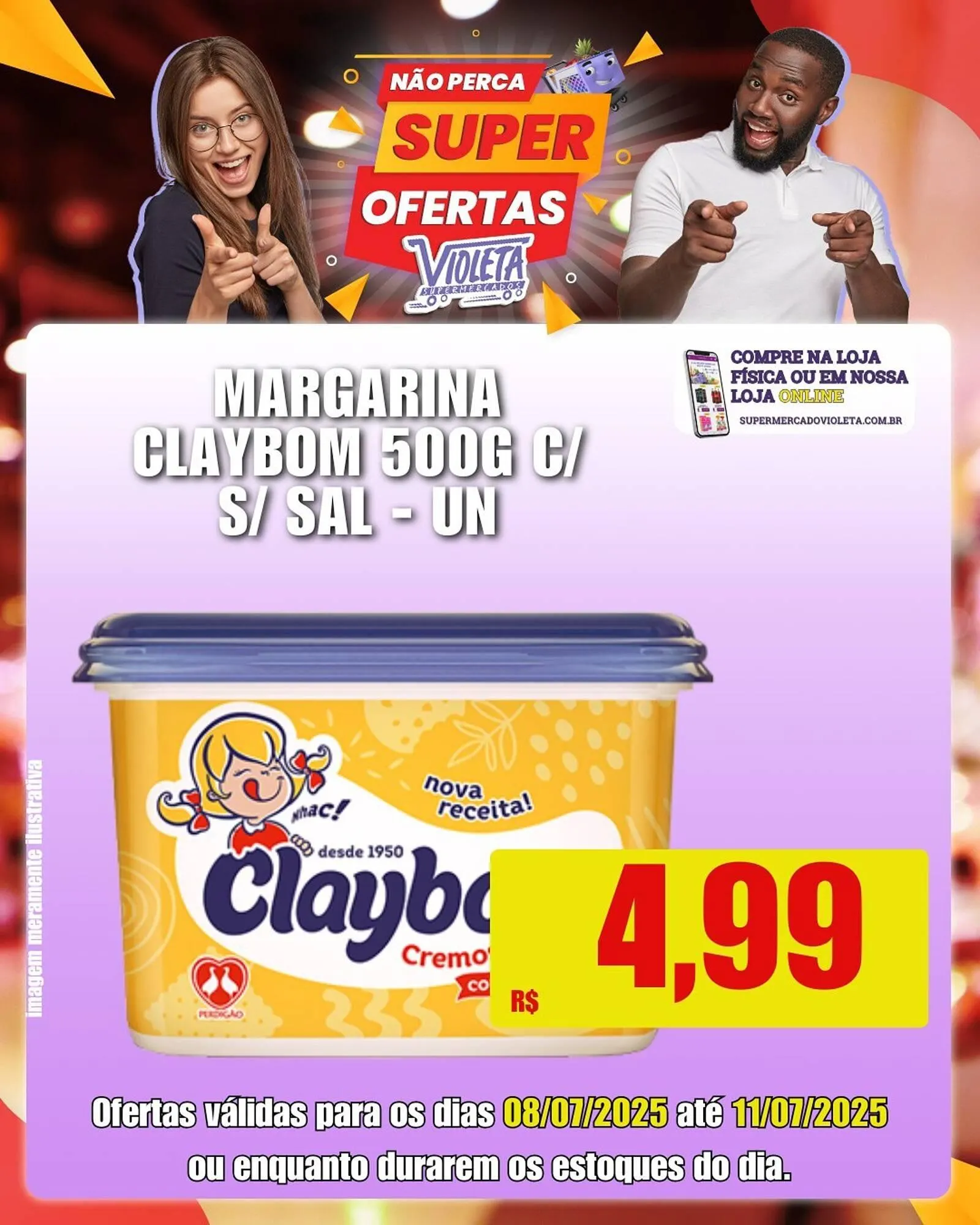 Encarte de Catálogo Violeta Supermercados 8 de julho até 11 de julho 2025 - Pagina 1