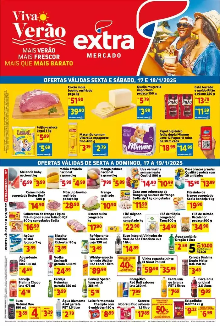 Encarte de Folheto Mercado Extra 17 de janeiro até 19 de janeiro 2025 - Pagina 1