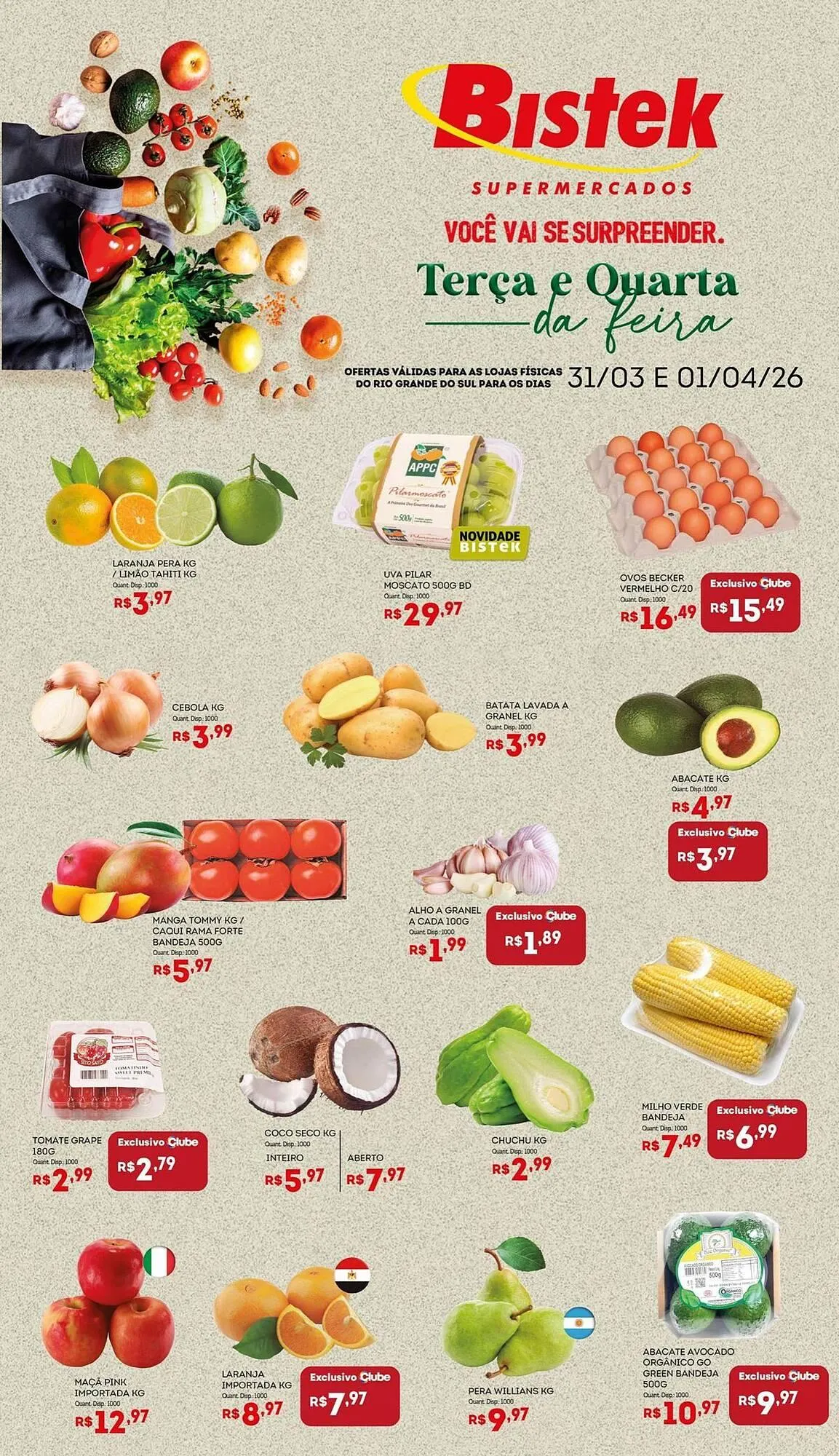 Encarte de Encarte Bistek Supermercados 31 de março até 1 de abril 2026 - Pagina 1