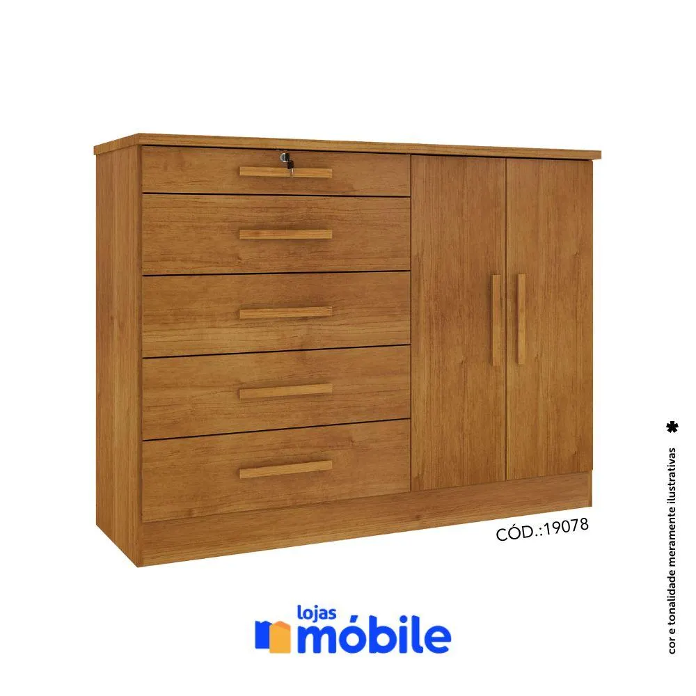 Cômoda Sapateira 103x136cm 5 Gavetas e 2 Portas (19078)
