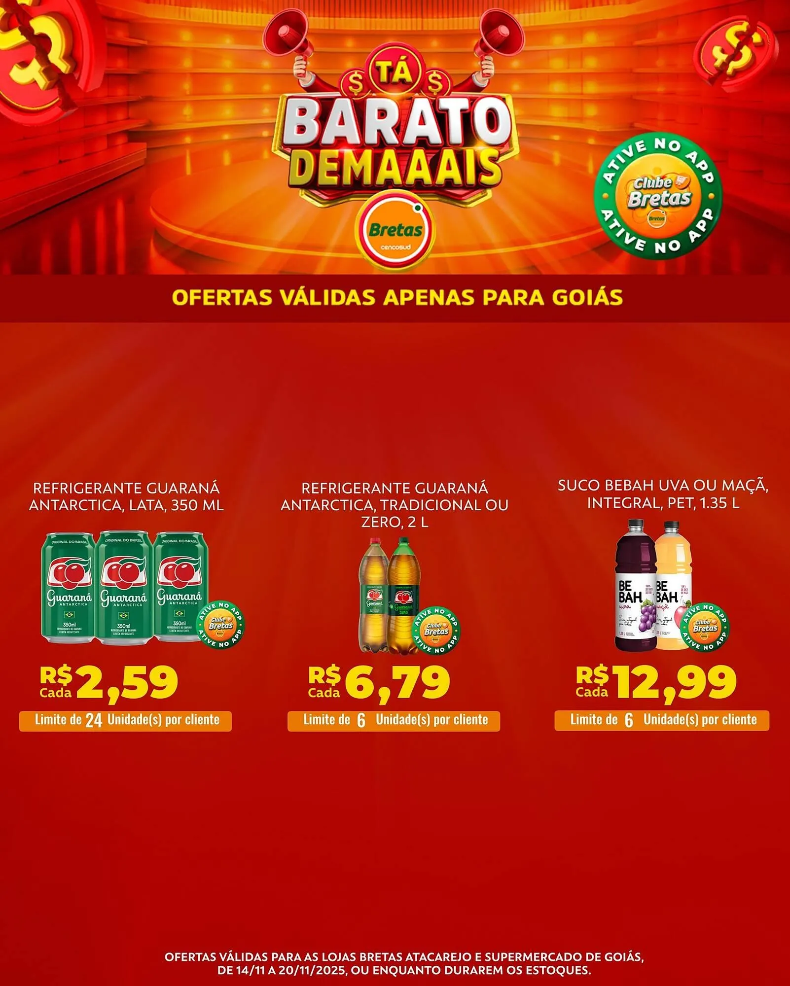 Encarte de Catálogo Supermercados Bretas 14 de novembro até 20 de novembro 2025 - Pagina 4