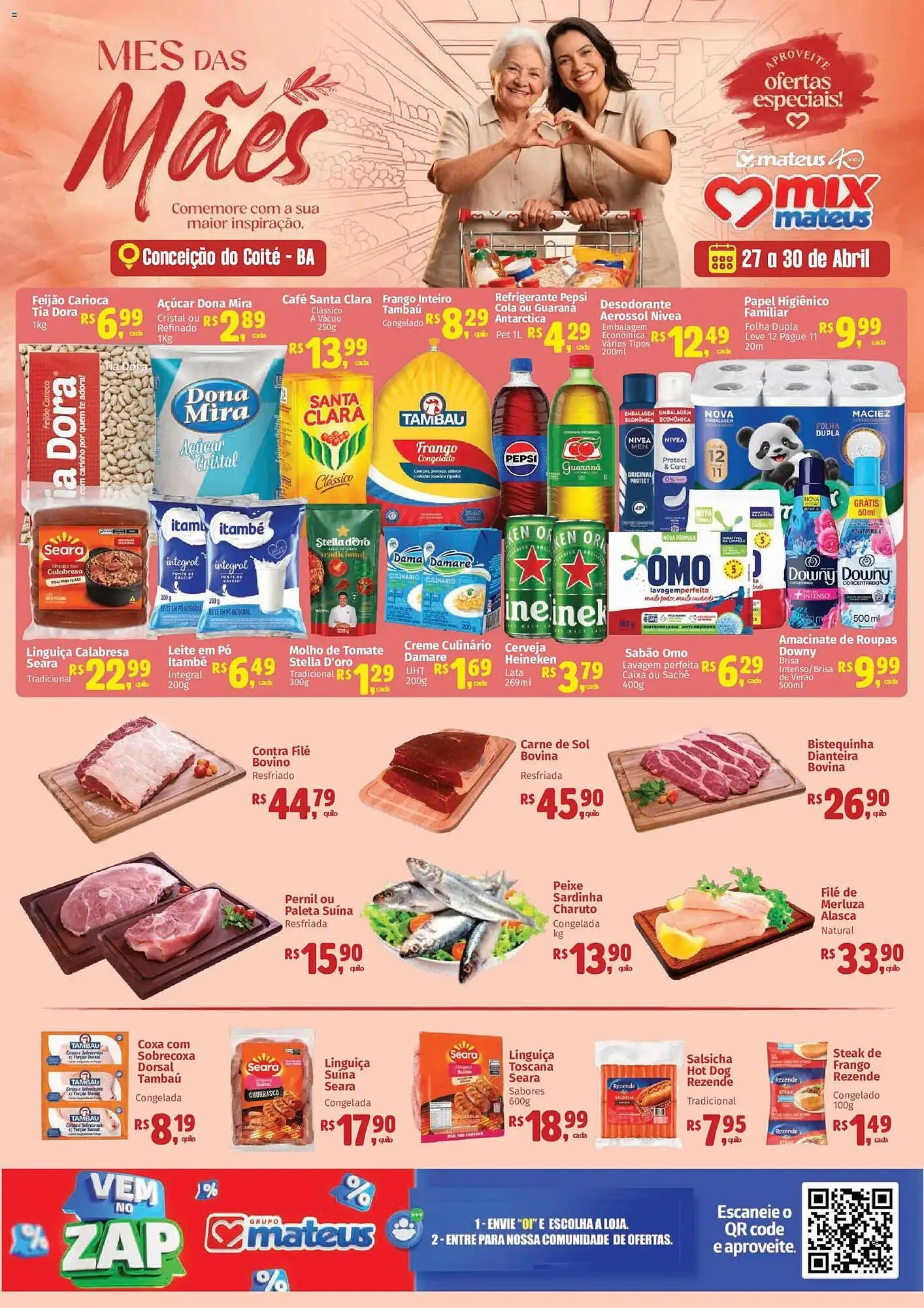 Encarte de Catálogo Supermercados Mateus 27 de abril até 30 de abril 2026 - Pagina 1