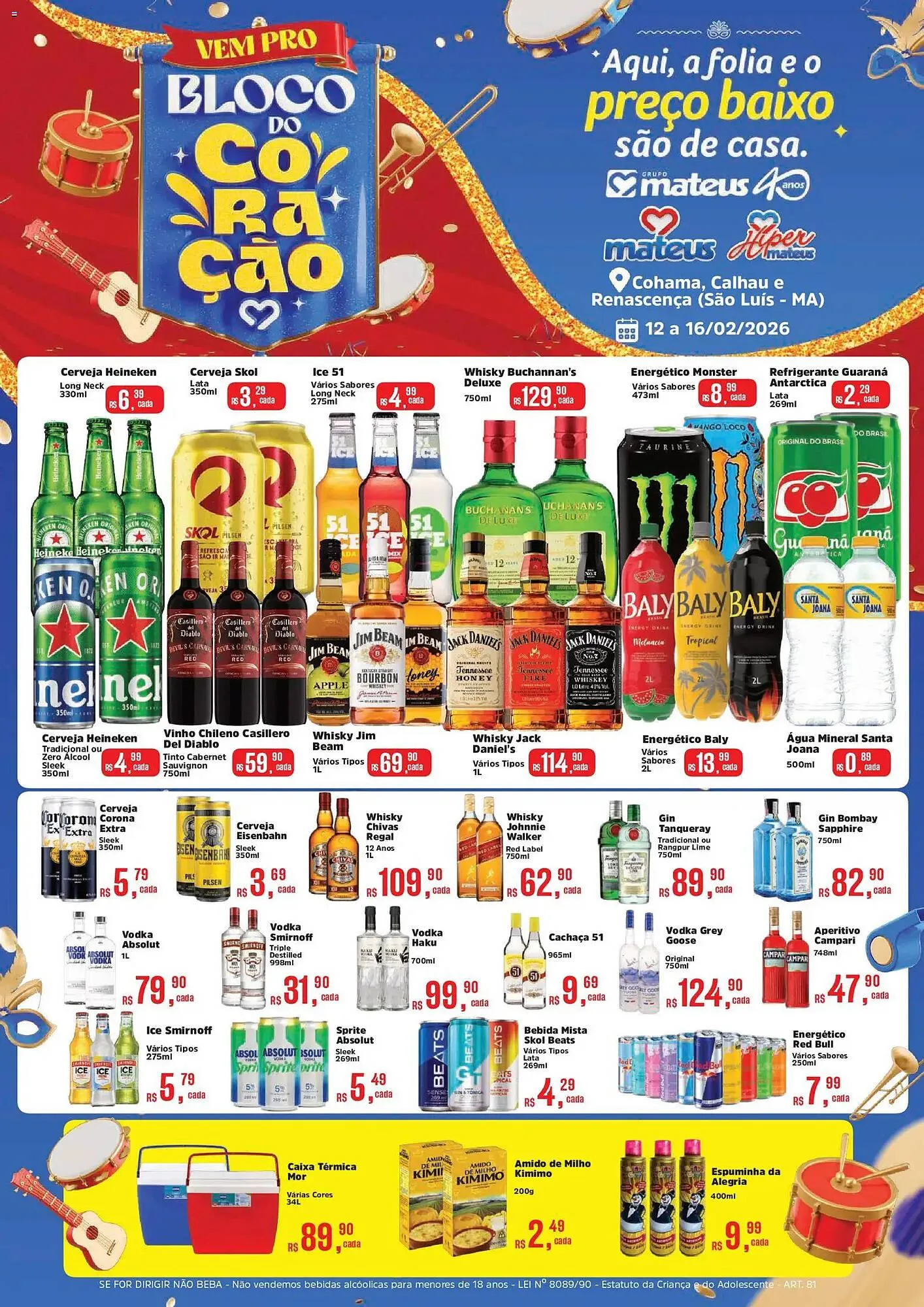 Encarte de Catálogo Supermercados Mateus 12 de fevereiro até 16 de fevereiro 2026 - Pagina 1
