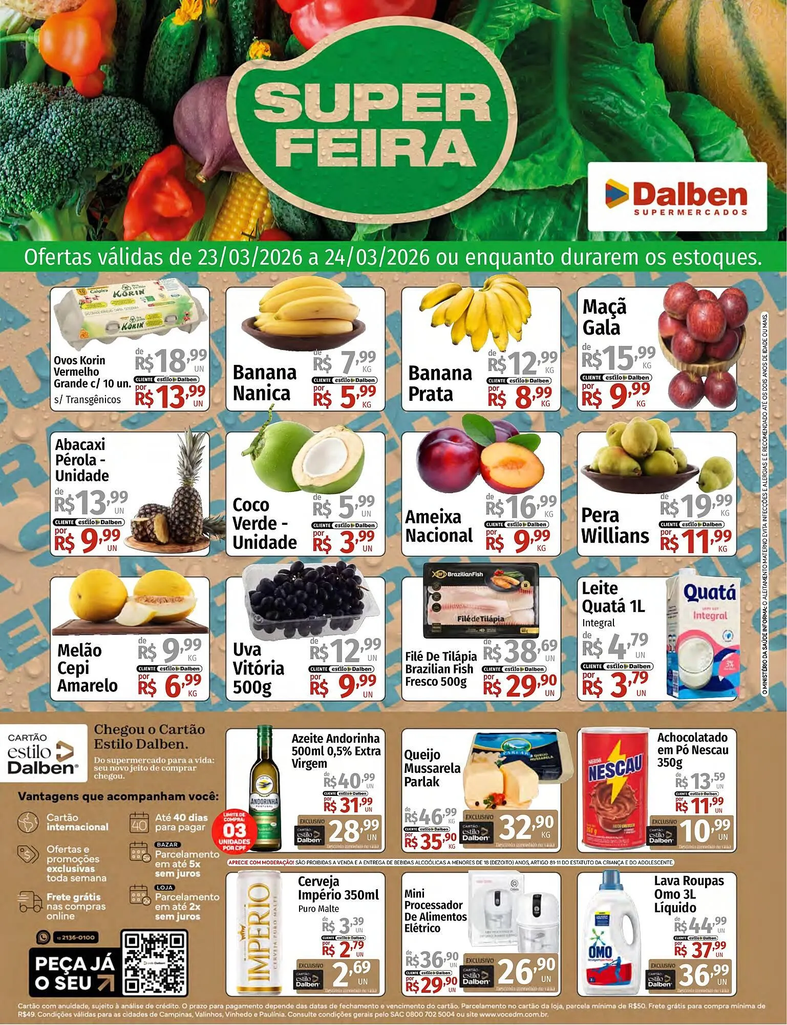 Encarte de Catálogo Supermercado Dalben 23 de março até 24 de março 2026 - Pagina 1