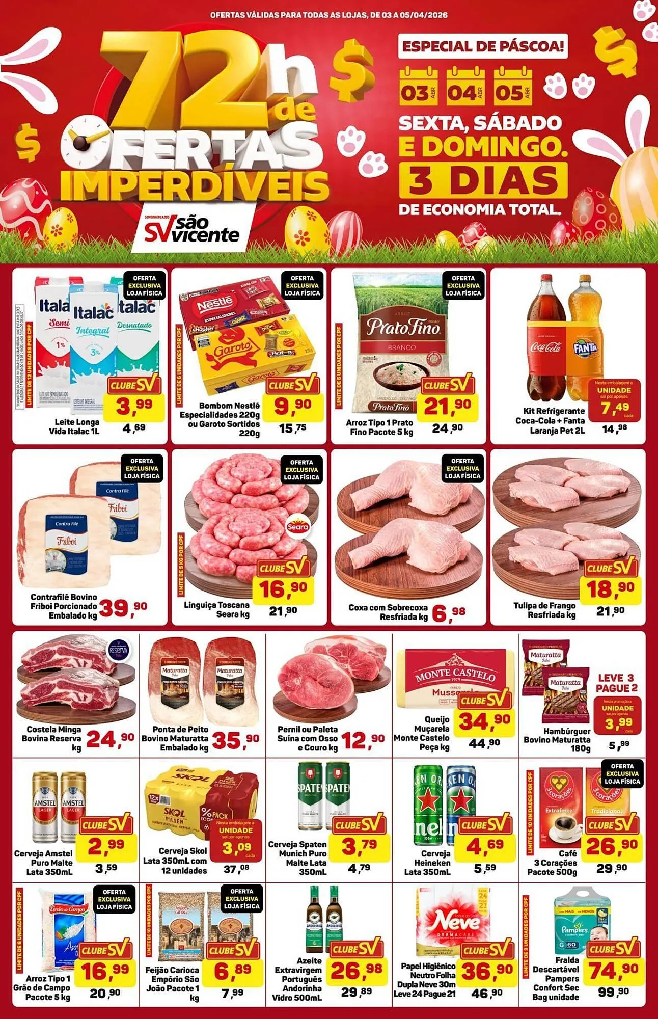 Encarte de Catálogo Supermercados São Vicente 3 de abril até 5 de abril 2026 - Pagina 1