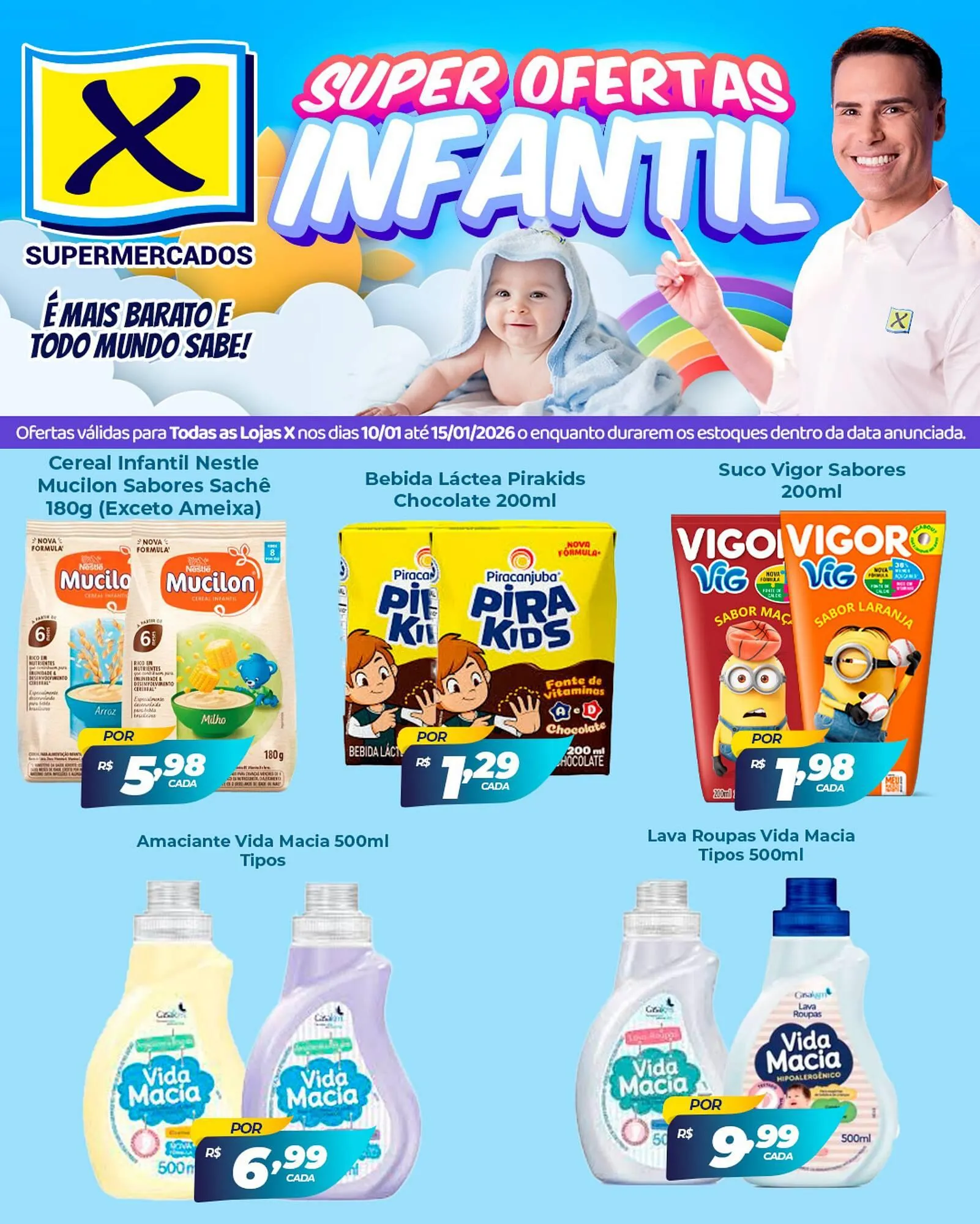 Encarte de Folheto X Supermercados 10 de janeiro até 15 de janeiro 2026 - Pagina 3