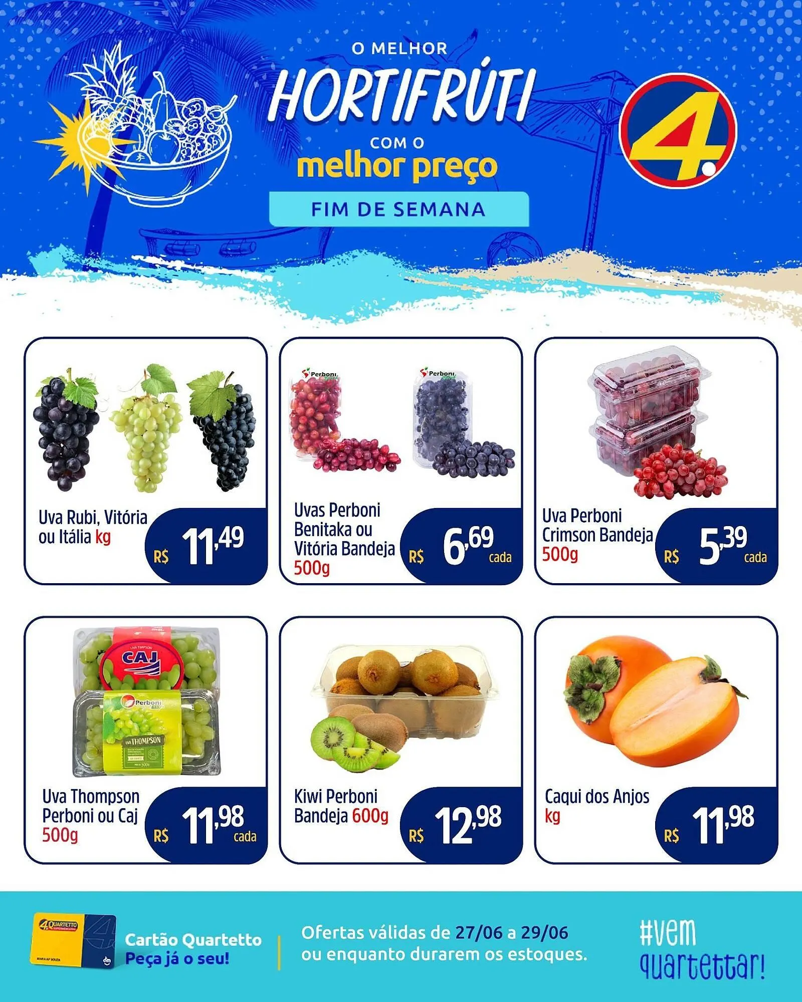 Encarte de Catálogo Quartetto Supermercados 27 de junho até 29 de junho 2025 - Pagina 1