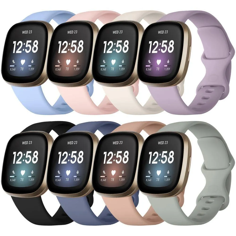 8 Pulseiras Compatíveis Com Fitbit Versa 3-4 E Sense 1-2