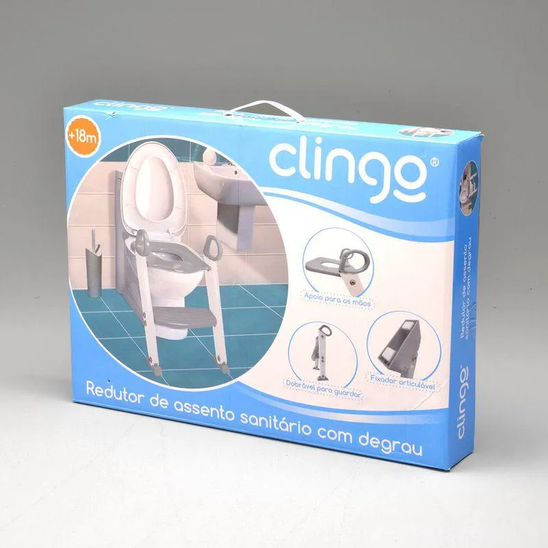 Redutor de Assento Sanitário Com Degrau - Cinza