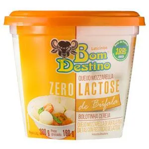 Queijo Mozzarella De Búfala Bolotinha Cereja Zero Lactose Bom Destino 160 G