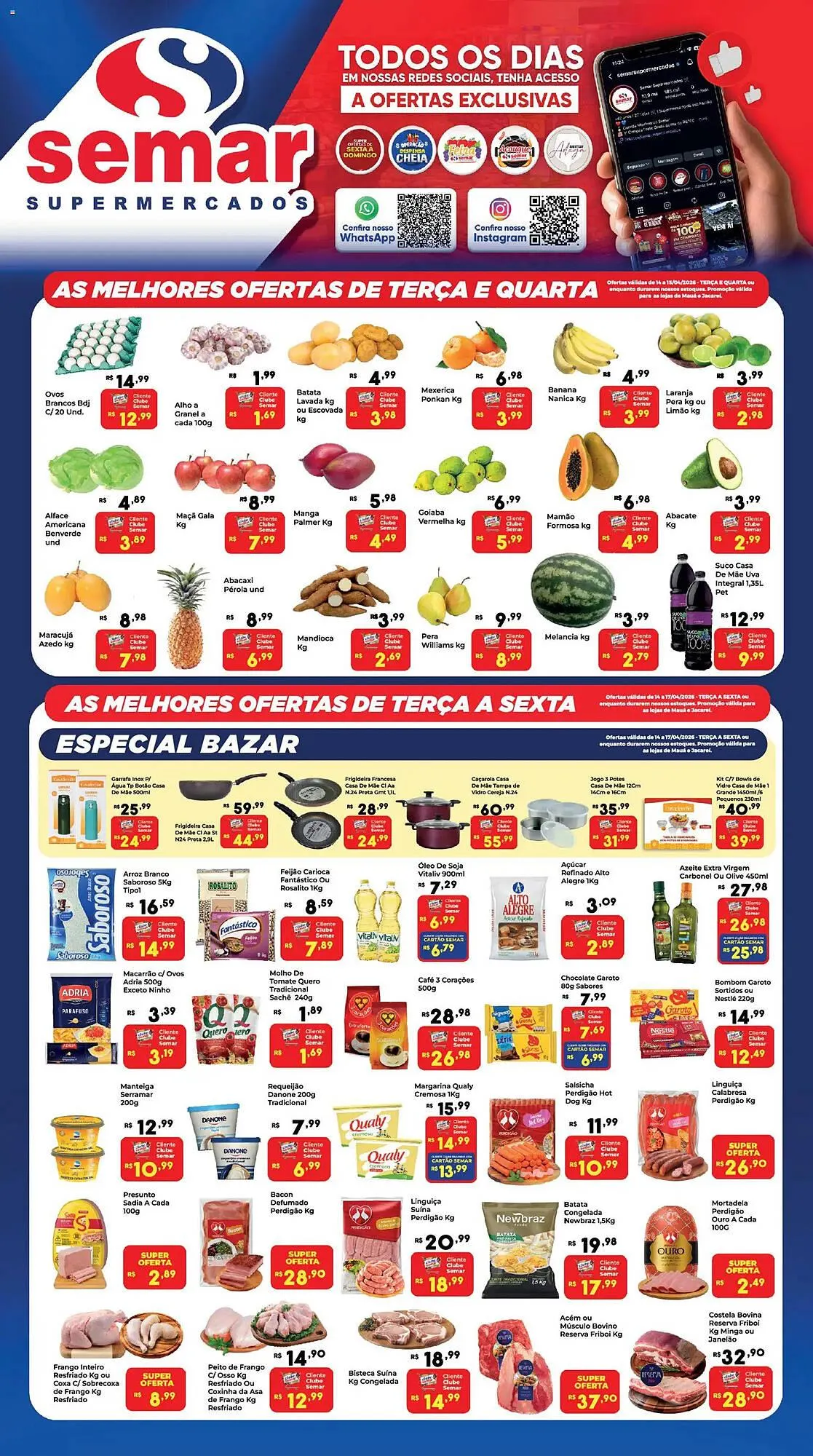 Encarte de Folheto Semar Supermercado 14 de abril até 18 de abril 2026 - Pagina 1