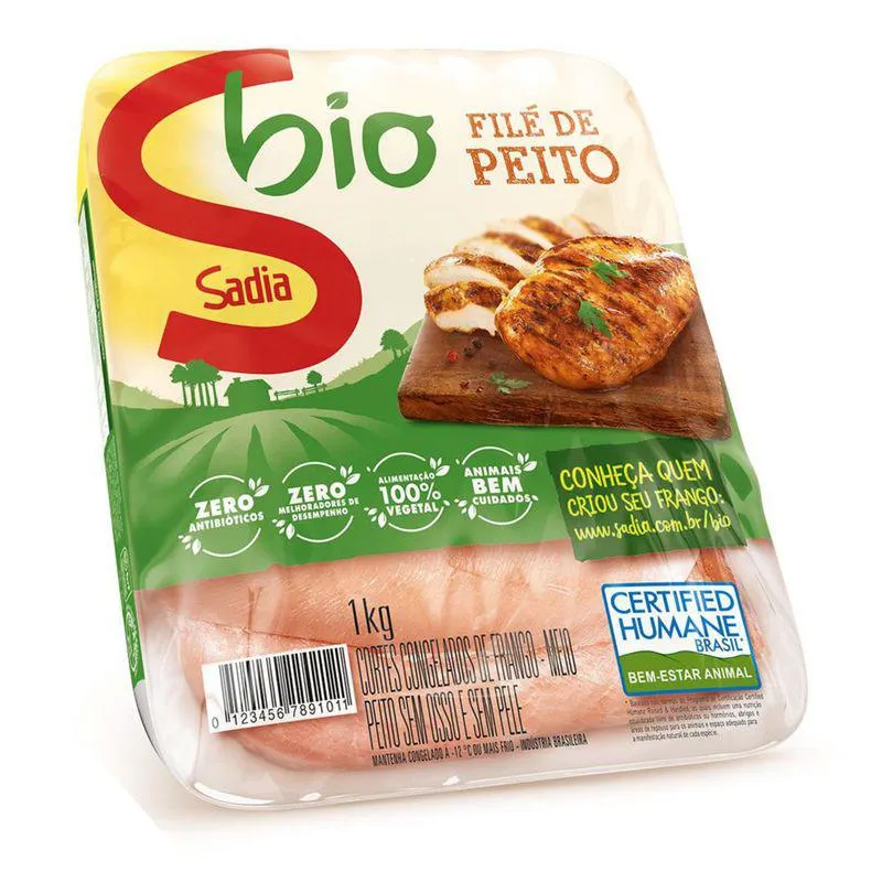 Filé Frango Sadia Bio 1Kg Bandeja